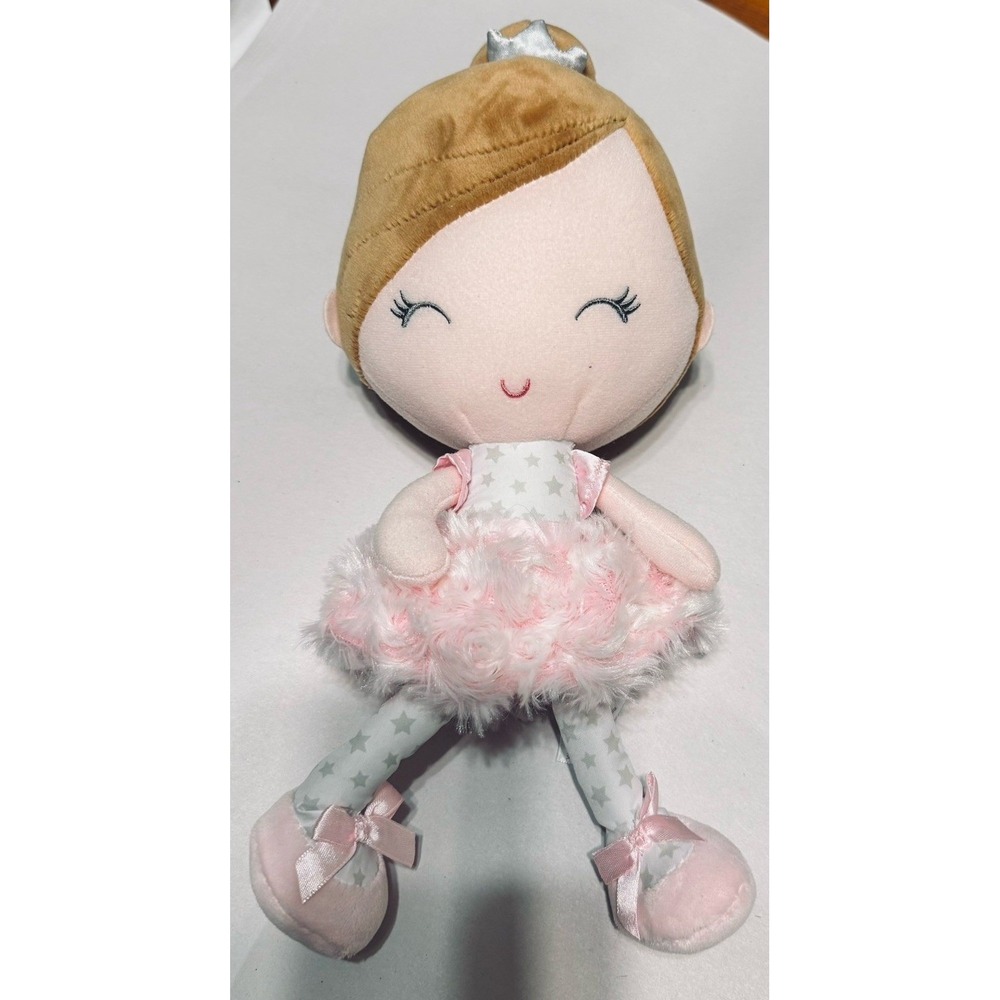 Baby Starters Plush Ballerina Doll Pink Star Tutu Silver Crown 12" lovey